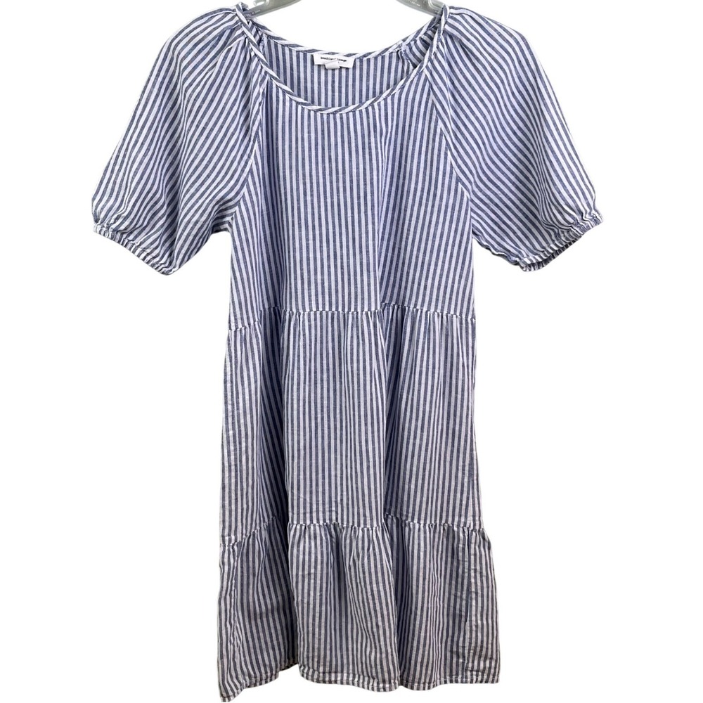 Beach Lunch‎ Lounge Blue Striped Summer Nautical Coastal Mini Dress Brunch Small